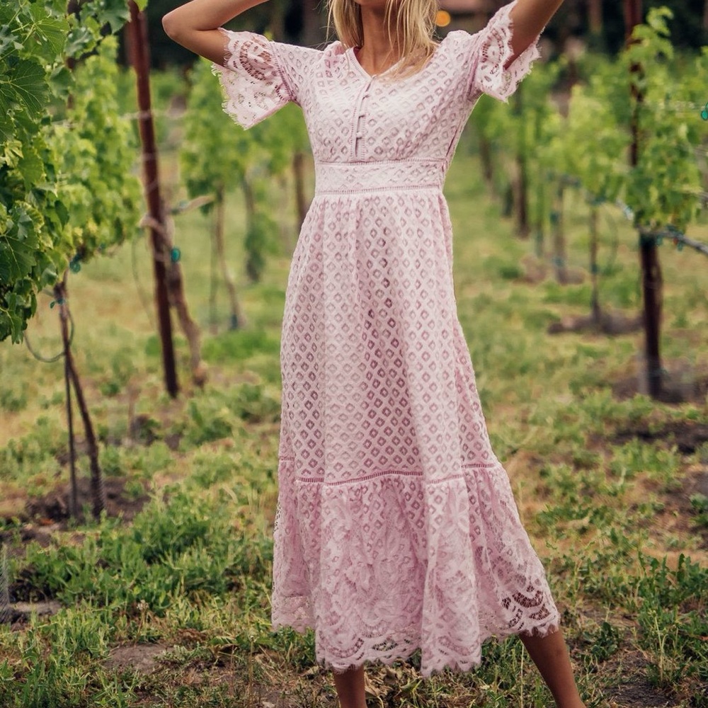 Jessakae Delancey Street Lace Midi Dress- Size L